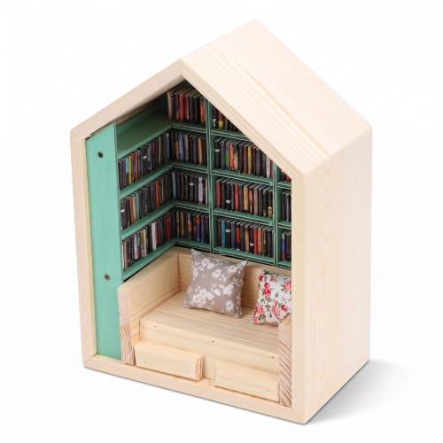 Dpofirs Scaffale per L'ansia Scuoti Via la Tua Ansia, Scaffale per L'ansia in Legno di Pino, Kit Mini Casa Decorativo in Legno Squisito Carino Kit per Casetta di Lunga Durata per Camera