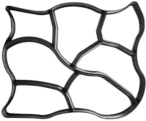 HESHUWEN Stampo Cemento Giardino Fai da Te in plastica Percorso Maker Modello marciapiede calcestruzzo Gradino Pietra Cemento Stampo Mattone Stampo per Pavimento in Cemento(F)