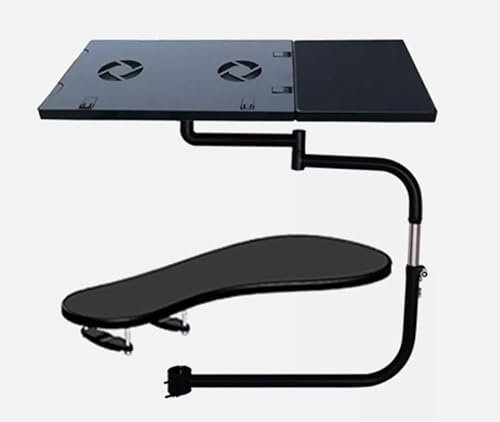 SAUADY Support pour clavier d'ordinateur - Support pour ordinateur portable - Souris - Clavier - Support pour chaise - Pour travailler, regarder des vidéos et jouer à des jeux - Noir - 41 x 27,5 cm