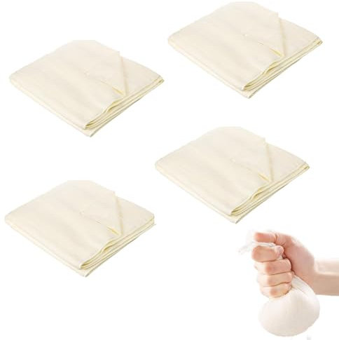 OBYJCA 4 Pcs 50 * 50 Cm Cheese Cloths for Straining, Muslin Cloths for Cooking, Cheesecloth for Straining, Strainings Cloth, Muslim Cloth for Cooking Cheese, Butter