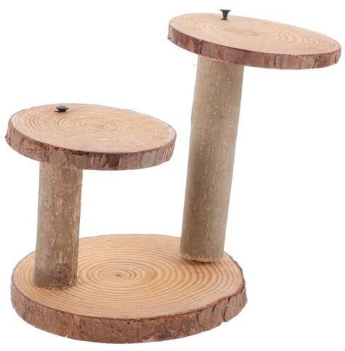 Happyyami Wood Plant Stand Wooden Flower Pot Holder Indoor Window Sill Flower Rack Solid Wood Small 10cm and Large 15cm Pieces for Succulent Display