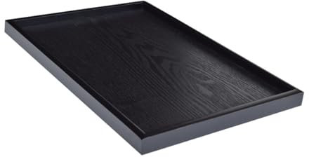 Cabilock 1 Plateau De Rangement Carré en Bois Rustique Plat De Service Noir pour Pâtes Plateau Décoratif pour Aliments