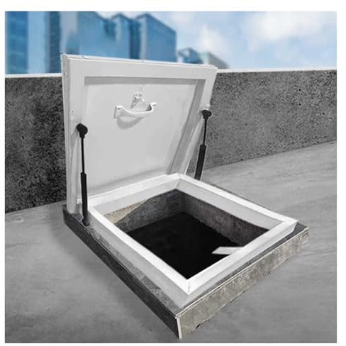 Große Dachwartungslukenabdeckung, verzinkter pulverbeschichteter Stahl, Dachfenster zur Deckinstallation, wasserdichte Schacht-/Kellerausgangsabdeckung für Flur, Dachboden, Garage (71,1 x 76