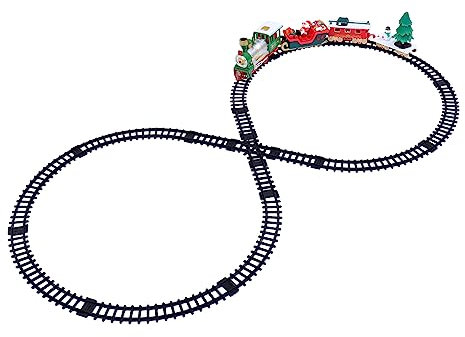 TOYANDONA Trenino Natalizio Elettrico Per Ragazzo Ragazza Ragazza Con Luci e Musica Completo Con Binari Lunghi Giocattolo Creativo Per Sviluppo Coordinazione e Decorazione Festiva