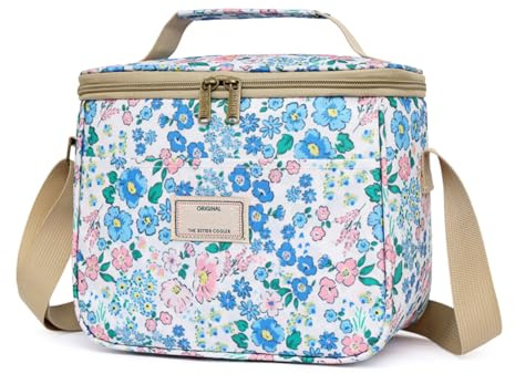 Nanxson Bolsa térmica para el almuerzo,Bolsa térmica grande e impermeable | Bolso isotérmico pequeño para hombre y mujer,Bolso isotérmico estampado,Bolso tote isotérmico,Con correa de hombro ajustable