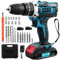 Victoam Cordless Drills Set 21V, Power Electric Drill Driver with 2 Batteries 2.0A and Charger, 50N.m Max, 25+3 Torque Setting, 2 Speed Electric Screwdriver, 27Pcs Combi Drill Bits for Home DIY
