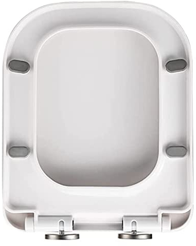 NSTVVEE Siège de Toilette carré à Fermeture Douce, avec charnière réglable en Acier Inoxydable et à dégagement Rapide, Fixation supérieure Simple et Nettoyage Facile