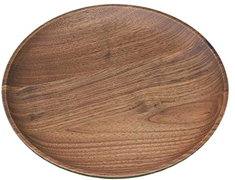 Kitchen Equipment Wooden Round Plate Food/Bakery/Fruit Dish Wood Gift 18 cm