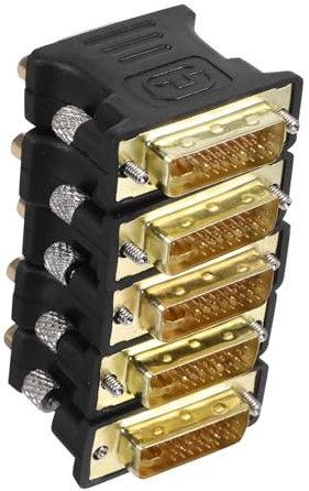 CAXUSD 5 pezzi Adattatore Dvi Maschio Vga Femmina con Viti in Ferro Trasmissione HD Stabile per Monitor Proiettori e Computer Connessione Sicura Plug And Play