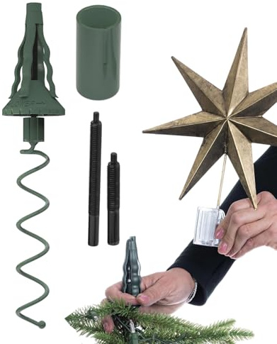 Soporte universal para puntas de árbol de Navidad, barra de soporte giratoria para decoración de punta de árbol de Navidad, apto para tipos básicos