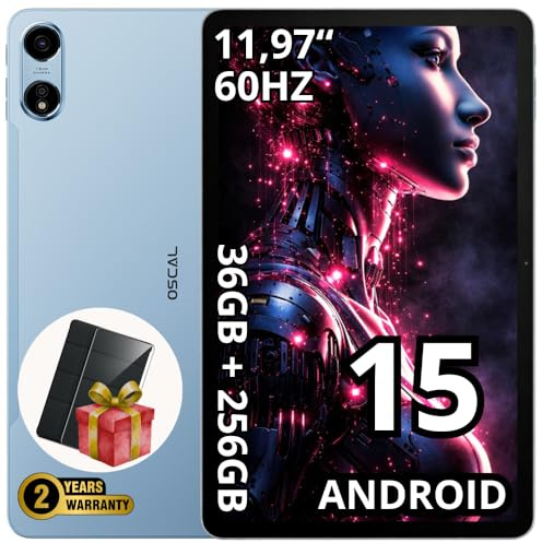 OSCAL Tab Pad 100 | 12″ 2K IPS Display | 36GB RAM + 256GB (fino a 2TB) | Fotocamere 16MP+8MP | Batteria 9000 mAh | LTE | Wi-Fi | GPS | Dual SIM | Garanzia di 2 anni | Blu Cielo