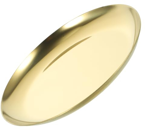 LALADEFIEE Vassoio Tondo Centro Tavola Moderno e Raffinato e Acciaio Inossidabile per in Gioielli Oro Superficie Liscia Design Elegante Tavola