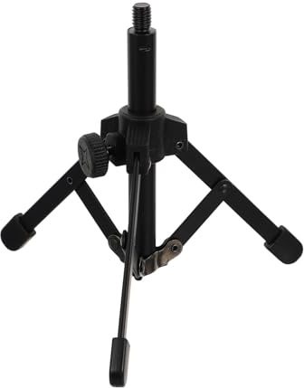 ERINGOGO Soporte de Micrófono de Escritorio Trípode Ajustable Negro para Reuniones y Conferencias Soporte para Micrófono Plegable y Resistente Altura Cómoda Mesa Compacto