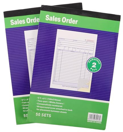 CAXUSD 2 libretti di ricevute per piccole imprese - Registro ordini A5 - Modulo fattura aziendale - Blocco fatture per ordini di acquisto di piccole boutique (bianco)