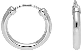 Karat Weißgold 12 mm Creolen Sleeper
