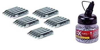 DataPrice Pack 25 bombonas CO2 12gr. Gamo + 1 Biberón de 1.500 Bolas BB´s. para Pistolas y Carabinas
