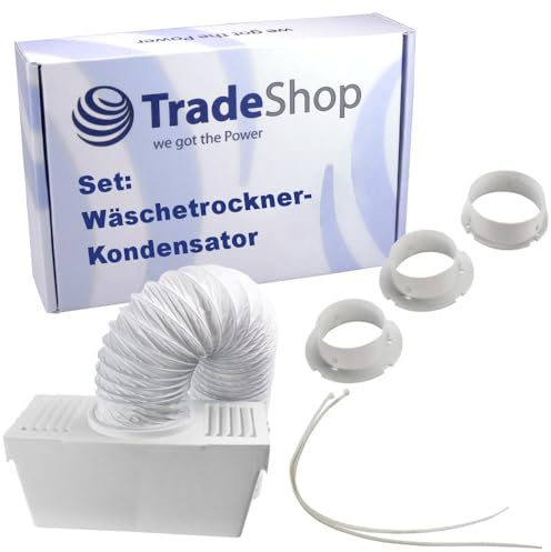Universal Trockner Lüftungs Kondensator Kit – mit Entlüftungsschlauch, Kondensator Box, Befestigungsschellen für viele Trockner