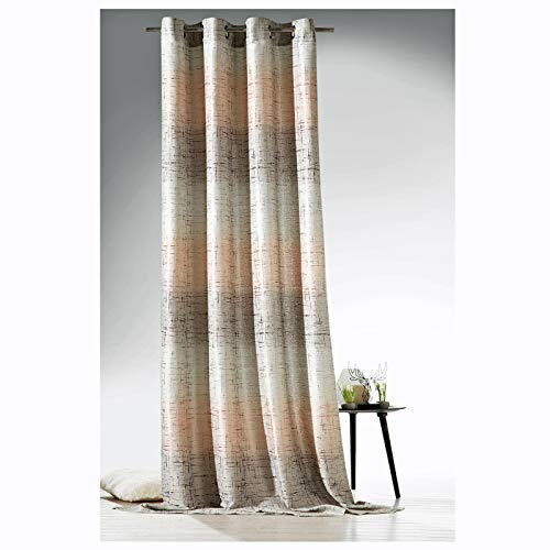 heimtexland ® Edler Jacquard Deko Vorhang Blickdicht Farbverlauf Kupfer Braun HxB 245x140 Ösenschal Typ703