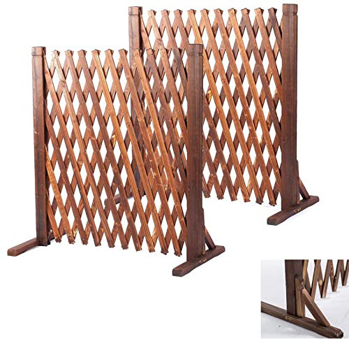 2 Stucke Erweiterbarer Gartenzaun - Haustiertor Aus Holz, Tragbare Einziehbare Zäune, Trennwand Für Den Innen- Und Außenbereich, Dekorativer Pflanzenschutz, Für Zauntor Zu Hause (Size : 180 * 90cm)