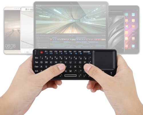 Gugxiom Clavier à Pavé Tactile sans Fil 2.4G, Mini Clavier sans Fil USB2.0 avec 69 Touches Rétroéclairées, avec Pavé Tactile, Indicateur IR, Récepteur et Câble USB pour pour 360