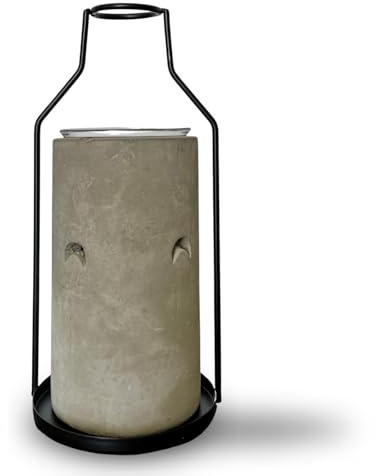 Burle Inspiration Una Parfym - Fondant brännare av vax och doftvax - diffusor av eterisk olja och atmosfär doft - ljushållare i cement och metall - höjd: 18 cm - Zen'Arôme