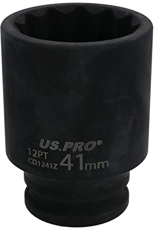 41mm 1/2 Drive Thin Walled Métrico Huje Tuerca De Impacto Socket 12 Lado Profundo