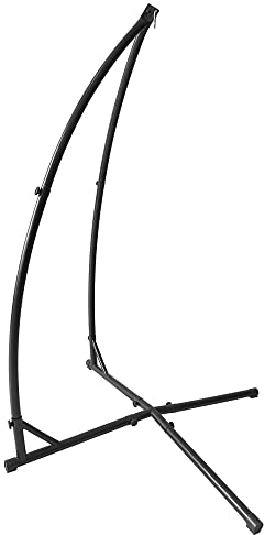 Drumm Halterung für Hängesessel, Hängematte, X-Form, Halterung aus Stahl, zum Aufhängen von Schaukel und Stühlen, Gewicht 120 kg, Schwarz, 214 x 113 x 110 cm
