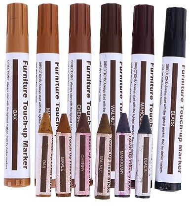 Healeved Möbel-ausbesserungsstift Lackstift Für Holz Reparaturstift Holzmöbel Ausbesserungsmarker Möbel-reparaturset Zum Verbergen Abgenutzter Schönheitsfehler