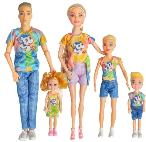 Interactive Family Toy Fun Action Figures Set, Imaginative Family Doll Play