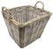 Panier à Bois de Cheminée en Rotin - 53 x 53 cm - Avec 2 Poignées - Pour Chauffage - en Osier