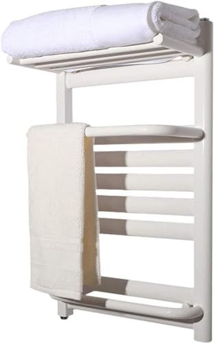 Scalda asciugamani Portasciugamani Riscaldato Elettrico, Radiatore Idrotermale A Parete Con Termostato Intelligente, Portasciugamani Con Asta Appendiabiti Multistrato Da Bagno ( Color : White , Size :