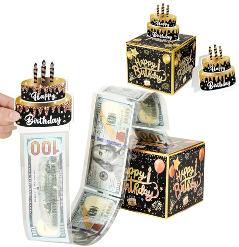 Partideal Geldgeschenke Geburtstag,Happy Birthday Geschenkbox | DIY Geschenkverpackung,Überraschungsbox Rätselbox Money Box,Geldbox für Geldgeschenke,Mystery Box für Freunde Familie