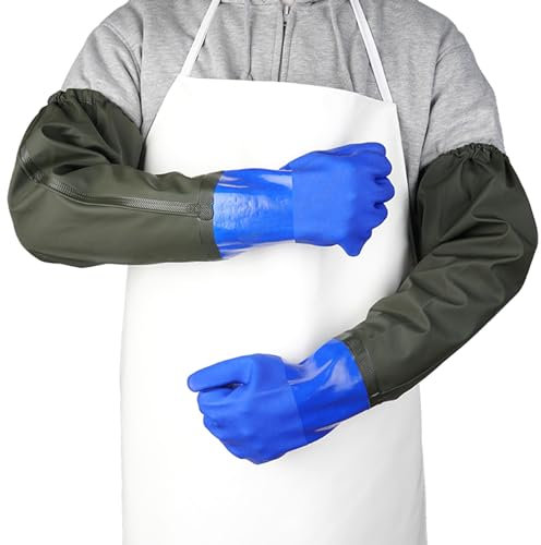 Practical Drain Cleaning Gloves Pond Gloves Long Rubber Gloves Safety Work Gloves Slip and Waterproof Gloves Work Gloves