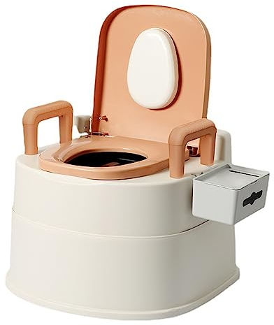 Mobile Nachtkommode, tragbarer Toilettenstuhl für ältere Menschen, Töpfchenstuhl für Erwachsene mit bequemem, geräumigem Polstersitz für Schlafzimmer/Camping/