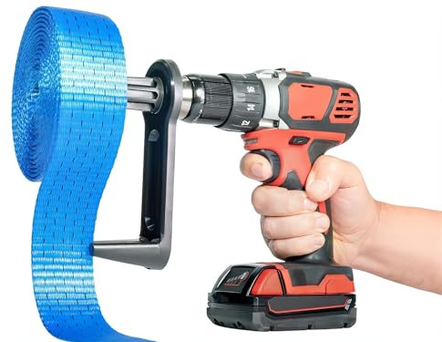 egmatec Spanngurtaufroller für Akkuschrauber mit Bohrfutterspannweite 10 mm, 2 Stück