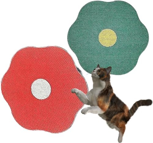 Almohadilla rascadora de flores para gatos en la pared, rascador de pared para gatos, cartón corrugado, protector de muebles para gatos, tapete rascador para suelo de pared, rascador de uñas para