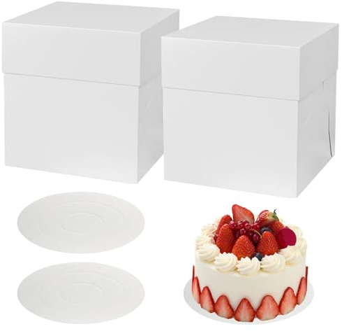 HOMURY 2 scatole per torte, in cartone, per cupcake, per dolci, 30,5 cm x 30,5 cm x 30,5 cm x 30,5 cm x 30,5 cm
