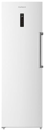 Corberó - Congelador Vertical | CCVH18524NFW | Capacidad 274L | No Frost | Inverter | Display Puerta | Luz LED | Crisper XXL Extraíble | Pizza Box | Easy Open | Silver Trim | 39 Db | Blanco