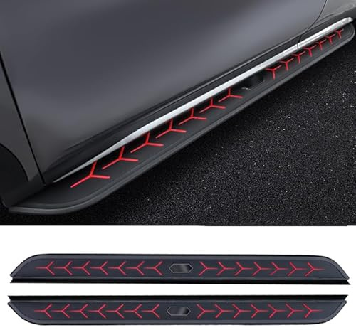 2 estribos Laterales para Volvo XC40 SUV 2018-2024, Accesorios NerfBar, Pedal de Aluminio, Color Rojo (con Soportes)