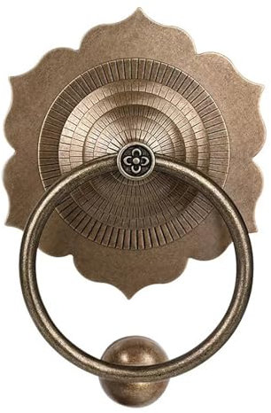 Türklopfer aus Messing, für Innenhof, Villa, Antik-Optik, einfache Struktur, 12,8 cm
