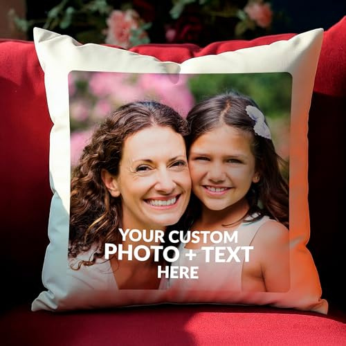 ArtPix 3D Personalized Photo Pillow Cover - Custom Face Cushion Case with Picture Print, for Mom, Women, Wife, Grandma, Daughter, Friends, Customized Square Throw Pillow