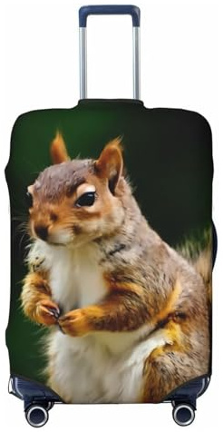 Reisegepäckhüllen mit Eichhörnchen, die Erdnüsse auf dem Baum essen, elastische Kofferabdeckungen, Schutz für Gepäck, 45,7 - 81,3 cm, Schwarz, Small