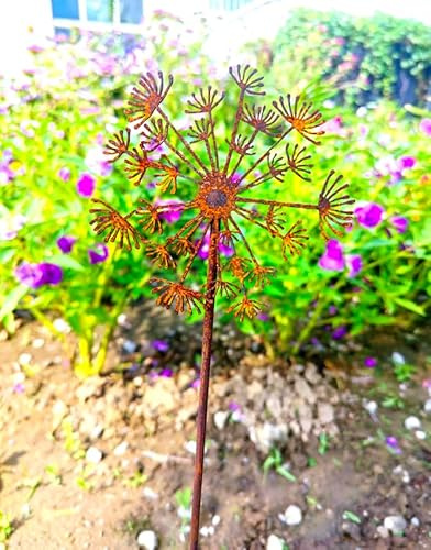 Zen Man Edelrost Garten Gartenstecker Eisen rost Garten Löwenzahn Pusteblumen Beetstecker B10cm H45cm,032277-1 M#