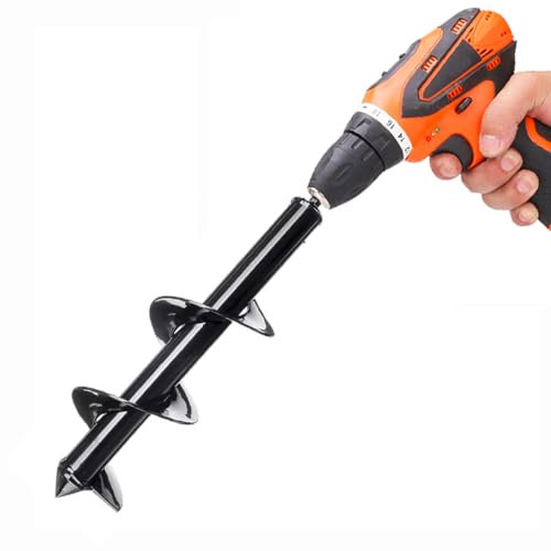 Wopanxye 9x30cm Auger Drill Bit for Planting, Garden Bulb Plant Auger Spiral Drill Bit, Easy Ice Hole Planter Rapid Plant, Gardening Flower Fence Auger Post Hole Digger Tool for 3/8 Hex Drive Drill