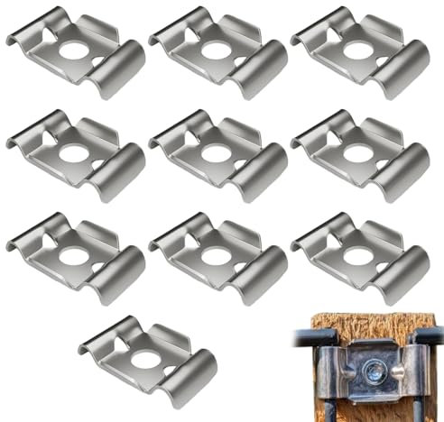 Dtaigou Fermacavi per Recinzioni - Morsetti Per Cavo In Acciaio Inox 10 Pezzi - Supporti E Ganci Per Giardino Cortile Fattoria Viali Patio Casa