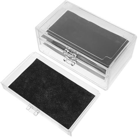 Veemoon Caja De Almacenamiento Acrílica Transparente De Tres Para Uñas Y Cosméticos Organizador De Joyería Y Accesorios De Manicura Contenedor De Decoración De Uñas Y Maquillaje