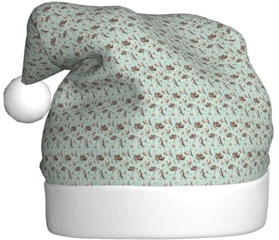 GUOLGP Gorro de Navidad con bonito estampado de dibujos animados, gorro de Papá Noel, celebraciones, unisex, accesorio de disfraz de fiesta de Navidad