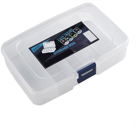Caja de plástico con múltiples compartimentos para un fácil almacenamiento de hardware, suministros de manualidades y accesorios