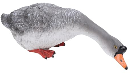 Riuulity Gans-Statue, Bezaubernde Gartenskulptur Zur Dekoration, Hof-Nutztier (Senken Sie den Kopf, um zu schauen)