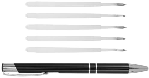Healvian Stylo à Épingle Rétractable Noir 6 Pièces pour Élimination Bulles d'air Film Adhésif Voiture Stylo à Pointe Fine Précis pour Désherbage Vinyle Outil Multifonction pour